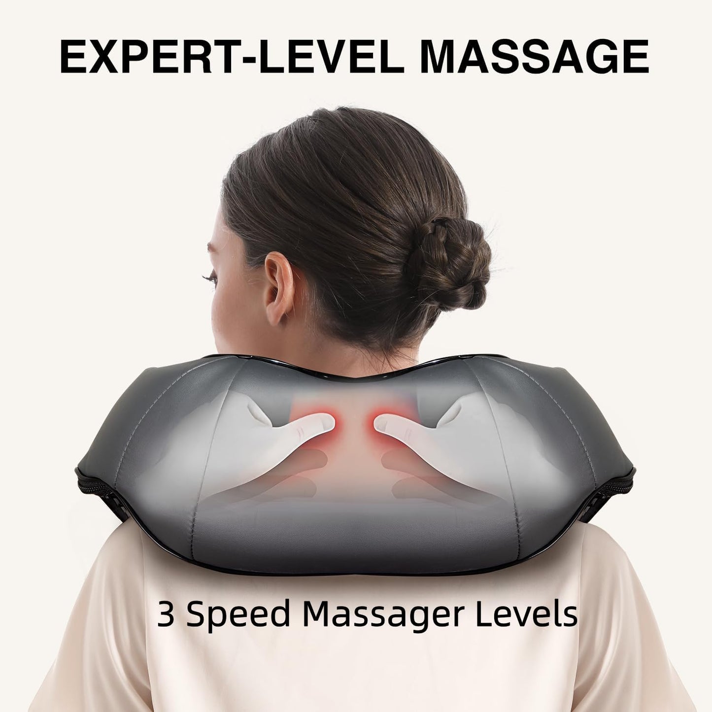 Nekteck Shiatsu Neck and Back Massager with Soothing Heat, Shoulder Massager for Pain Relief Deep Tissue, Electric 3D Kneading Massage Tools for Leg Body Muscle, Corded Power, Gifts for Him Her