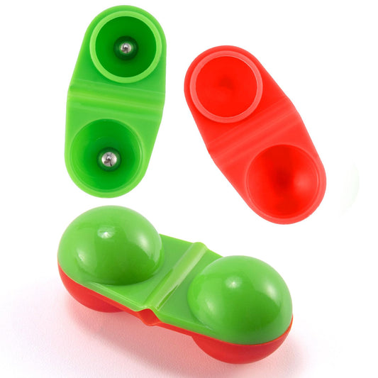 Alwonder 20-Pack Fishing Double Rattle Beads, Catfish Rig Fishing Attractants Portable Plastic Fishing Beads Fishing Bells Accessory for Catfish Striper Bass Pompano Green and Red