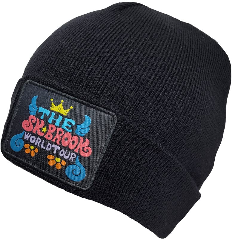Ripple Junction One Piece Anime Watchman Knit Beanie Stitched Patch Soul King Brook World Tour Winter Hat Black