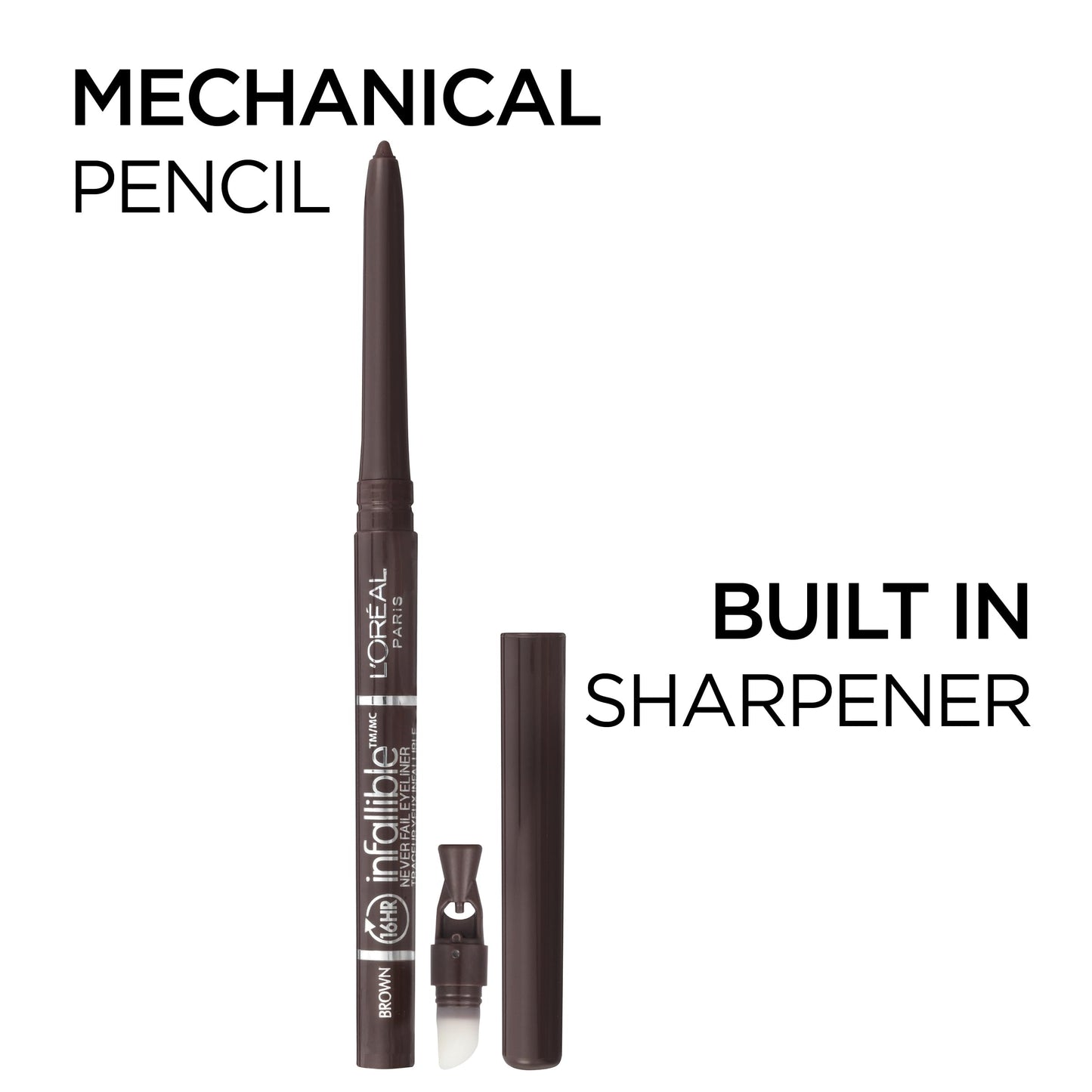 L'Oreal Paris Makeup Infallible Never Fail Original Mechanical Pencil Eyeliner with Built in Sharpener, Navy, 0.008 oz.