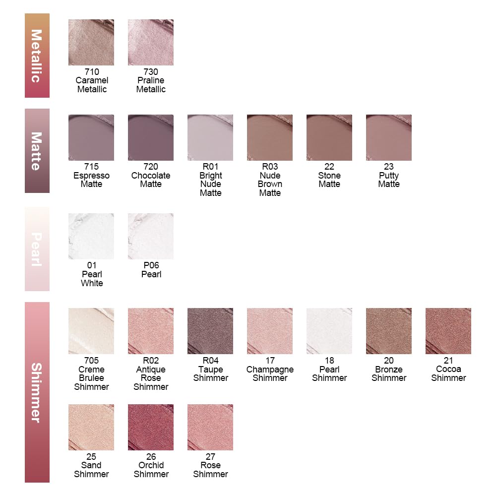 evpct Single Cream Eye Shadow Makeup Pallette Brightener, Rose Shimmer Glitter Metallic Highly Pigmented Monochrome Mini Eyeshadow Palette, Waterproof, Blendable, sombras en crema para ojos, 27