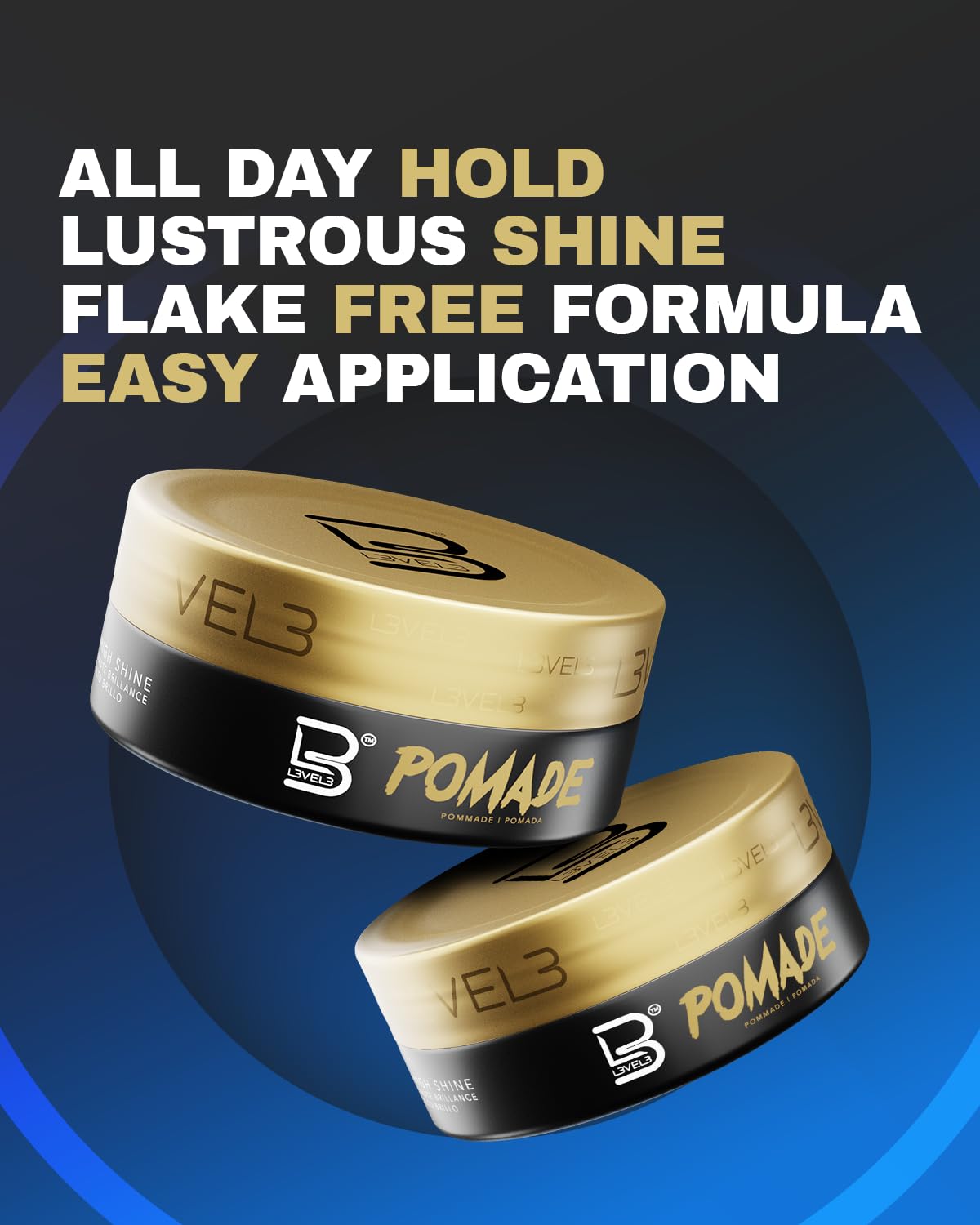 L3 Level 3 Pomade - Improves Hair Strength and Volume Long-Lasting Hold Infused with Keratin (4 Pack)