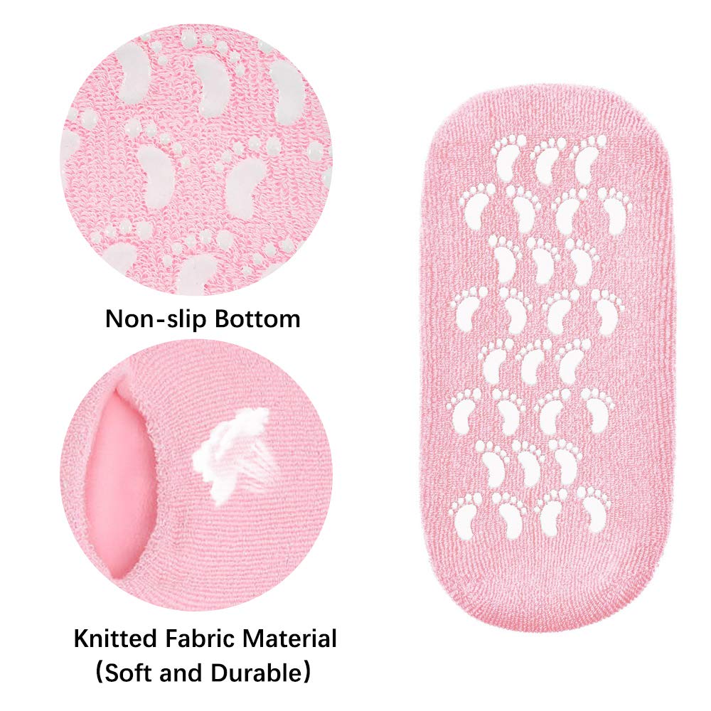 Moisturizing Socks, Gel Socks Soft Moisturizing Gel Socks, Gel Spa Socks for Repairing and Softening Dry Cracked Feet Skins, Gel Lining Infused with Essential Oils and Vitamins
