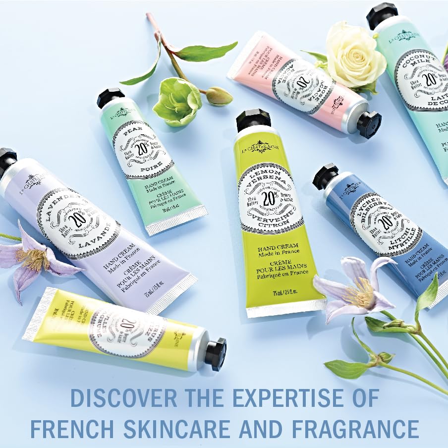 La Chatelaine 20% Shea Butter Hand Cream Travel Size, Organic Argan Oil, Moisturizing, Nourishing, Repairing, Extra-Rich Hand Lotion, Made in France, Paraben Free, 1 oz / 30ml (Lavender)