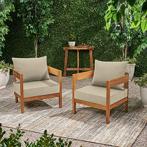 Favoyard Outdoor Seat Cushion Set 22 x 24 Inch Waterproof & Fade Resistant Patio Furniture Cushions with Removable Cover Deep Seat & Back Cushion with Handle and Adjustable Straps for Chair Sofa Couch