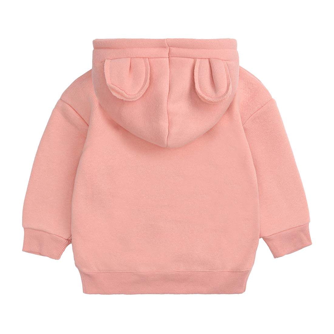 ZFTTZYMX Baby Unisex Cotton Solid Hoodies, Toddler Sweatshirt Kids Cute Ear Hoody Tops Pullover Fall Winter Clothes