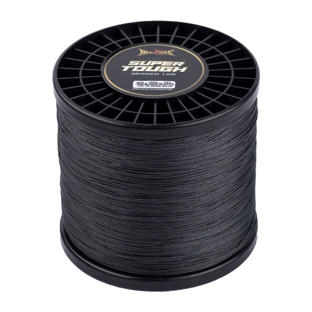 HERCULES Super Tough Braided Fishing Line 4 pounds Test Black 4LB (150 Yards) - 4 Strands