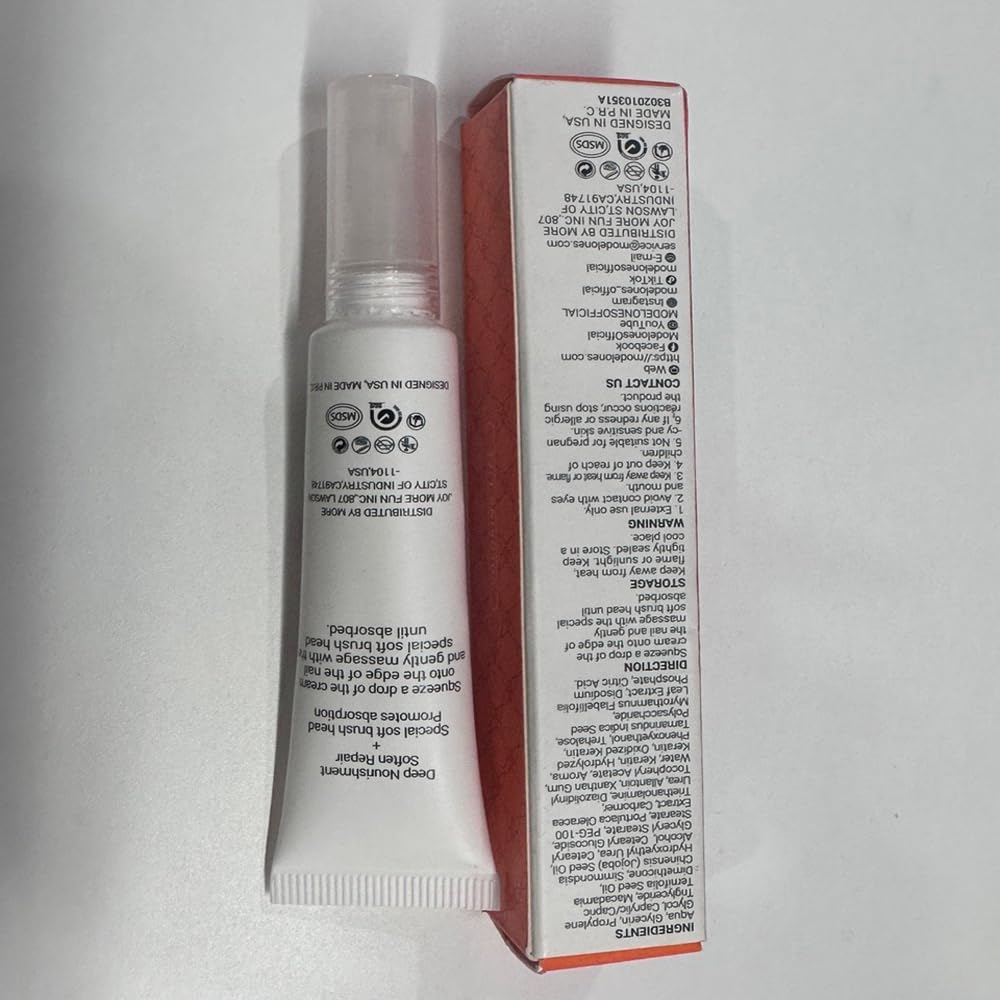 modelones Cuticle Cream, Ultra-Hydrating Nail Care for Damaged Nails Organic Jojoba Oil Vitamin E, Cuticle Non-greasy Dry Cracked Cuticles 15ML