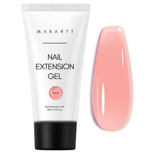Makartt Poly Nail Gel:Builder for Extension and Strengthener, Tender Nude Pink, 50 ML, Strong and Half Solid Texture, Long-Lasting and Easy to Use Manicure Supplies-Peachy