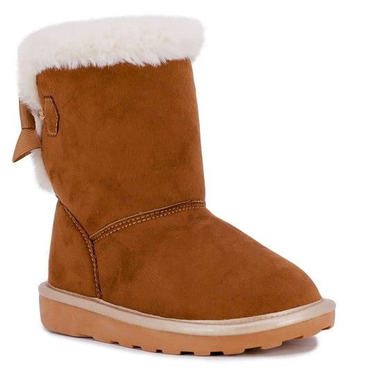 LONDON FOG Girls Toddler Derby Street Fashion Boot Fur Lined Warm Winter Boots Chestnut 6
