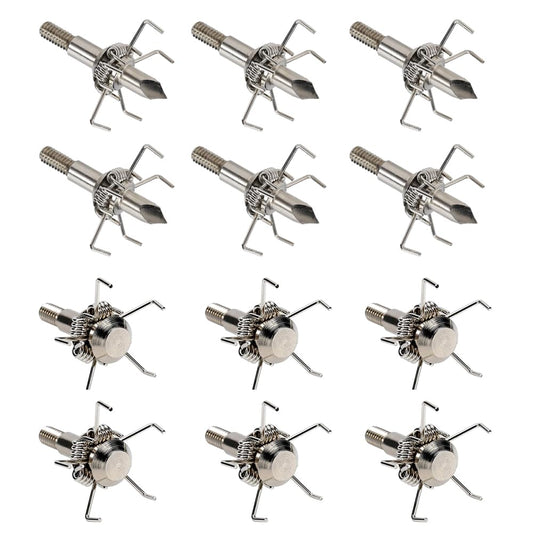 Huntcool Archery Judo Point Broadheads for Small Game Compound Bow Hunting Arrowheads 100Grain 4mm Steel Arrow Head Crossbow Points (AH-02C)