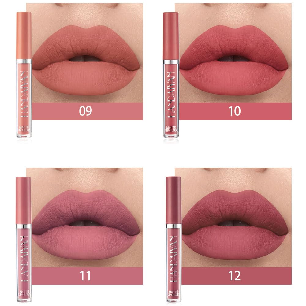 BestLand 3Pcs Matte Liquid Lip Lipstick Set for Women - 24H Transfer-Proof, Moisturizing & Non-Sticky I Warm Nude, Dusty Pink, Soft Coral I Vegan + Cruelty-Free for Daily & Party