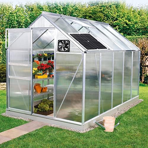 SUNYIMA Solar Panel Fan Kit, 12W Weatherproof Solar Panel with DC Fan for Small Chicken Coops, Greenhouses, Sheds,Pet Houses, Window Exhaust (Single Fan)