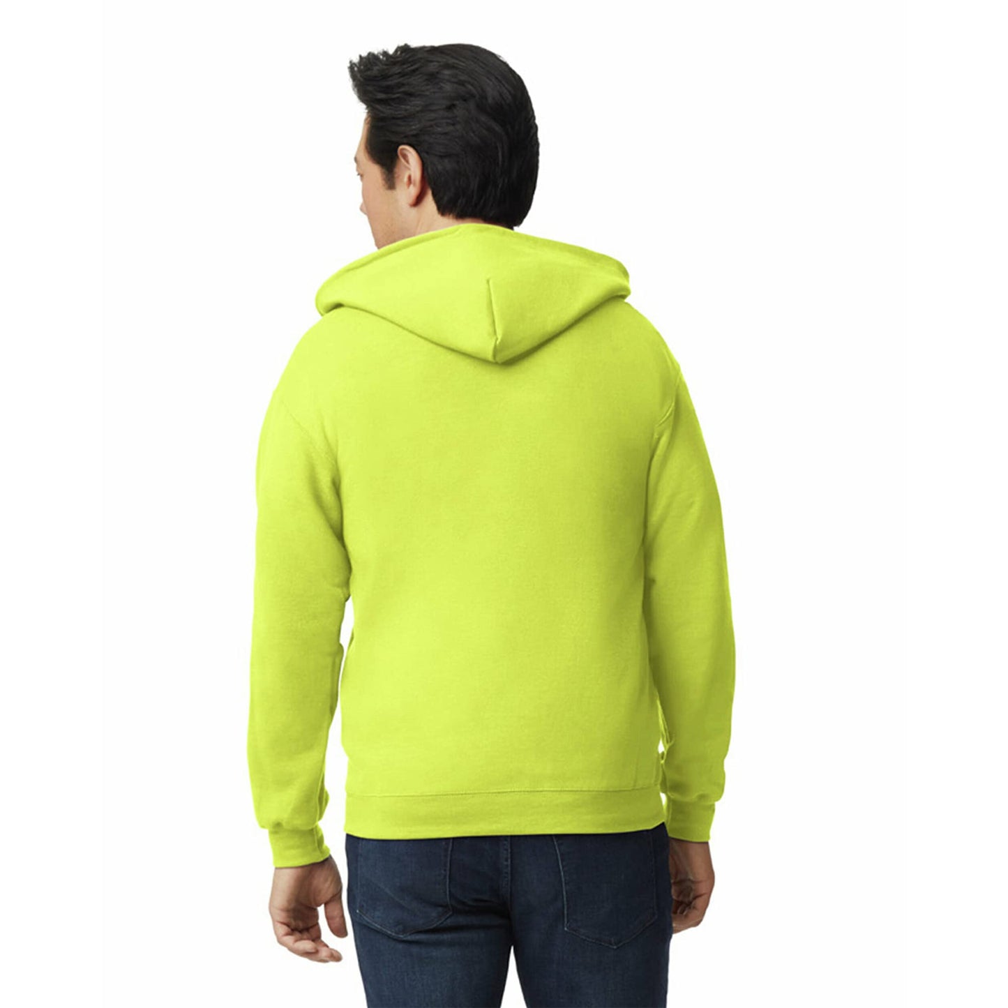 Gildan Adult Fleece Zip Hoodie Sweatshirt, Style G18600, Multipack, Safety Green (1-pack), Large