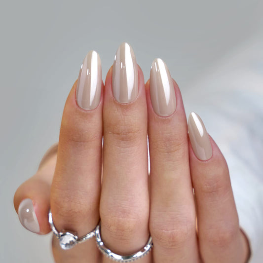 Press On Nails Medium - BTArtbox Almond Press On Nails, Glue On Nails with Nail Glue, Reusable Stick On Nails in 15 Sizes - 30 Soft Gel Fake Nails Kit, Nuts Glazed