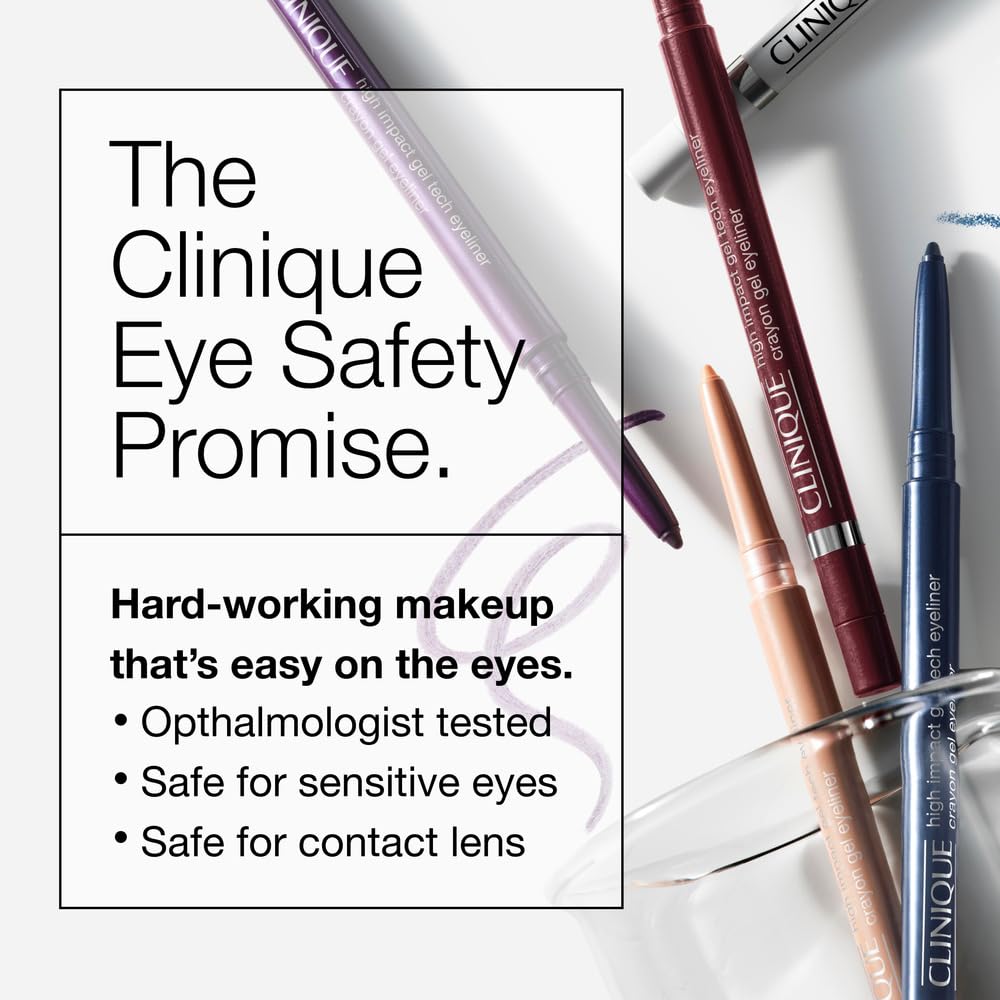 Clinique High impact Gel Tech Eyeliner | Waterproof, Smudge Resistant + Safe For Sensitive Eyes, Bright White