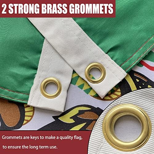 Mexico MX Flag 3x5 Outdoor Double Sided - Vivid Color Polyester Canvas Header and 4 Rows Stitched - Mexican National Flags with Brass Grommets