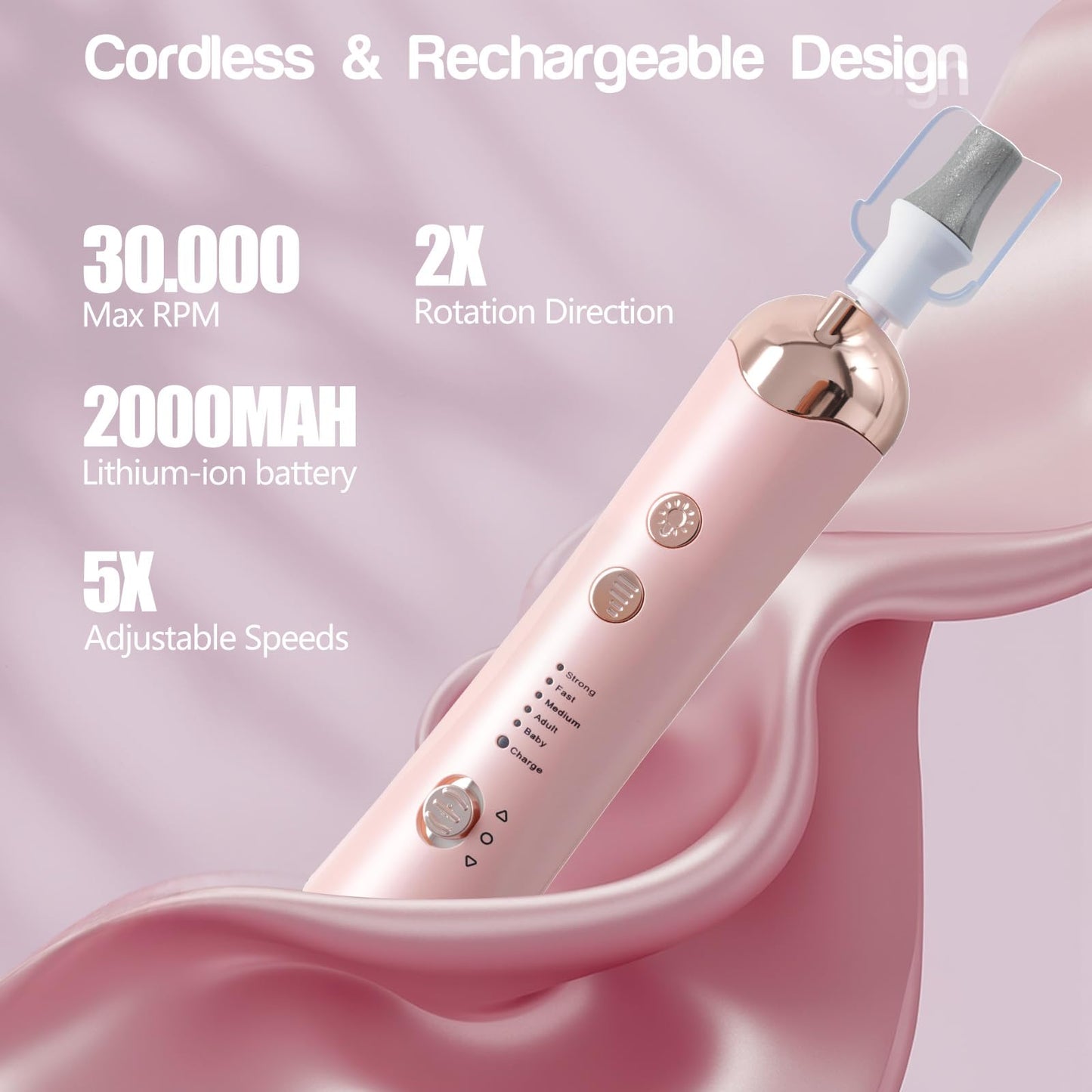 Droyek Electric Nail Drill Machine Nail Drill Electric File Nail File Kit for Beginners Acrylic Gel Nails Manicure Pedicure Polishing Shape Tool with 8 Bits Gel Nails and Home Salon Use