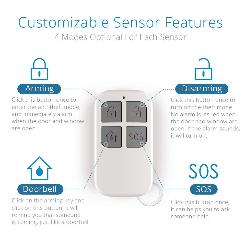 HENDUN Door Chime, Door Alarm for Home Security with 2 Remote Controls, Updated 130dB Bell Sensor, Alert for Pool, Kids Safety, Home Garage, Sliding, Apartment