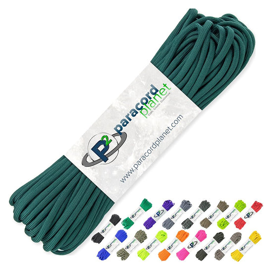 PARACORD PLANET 100' Hanks Parachute 550 Cord Type III 7 Strand Paracord Top 40 Most Popular Colors (Dark Green)