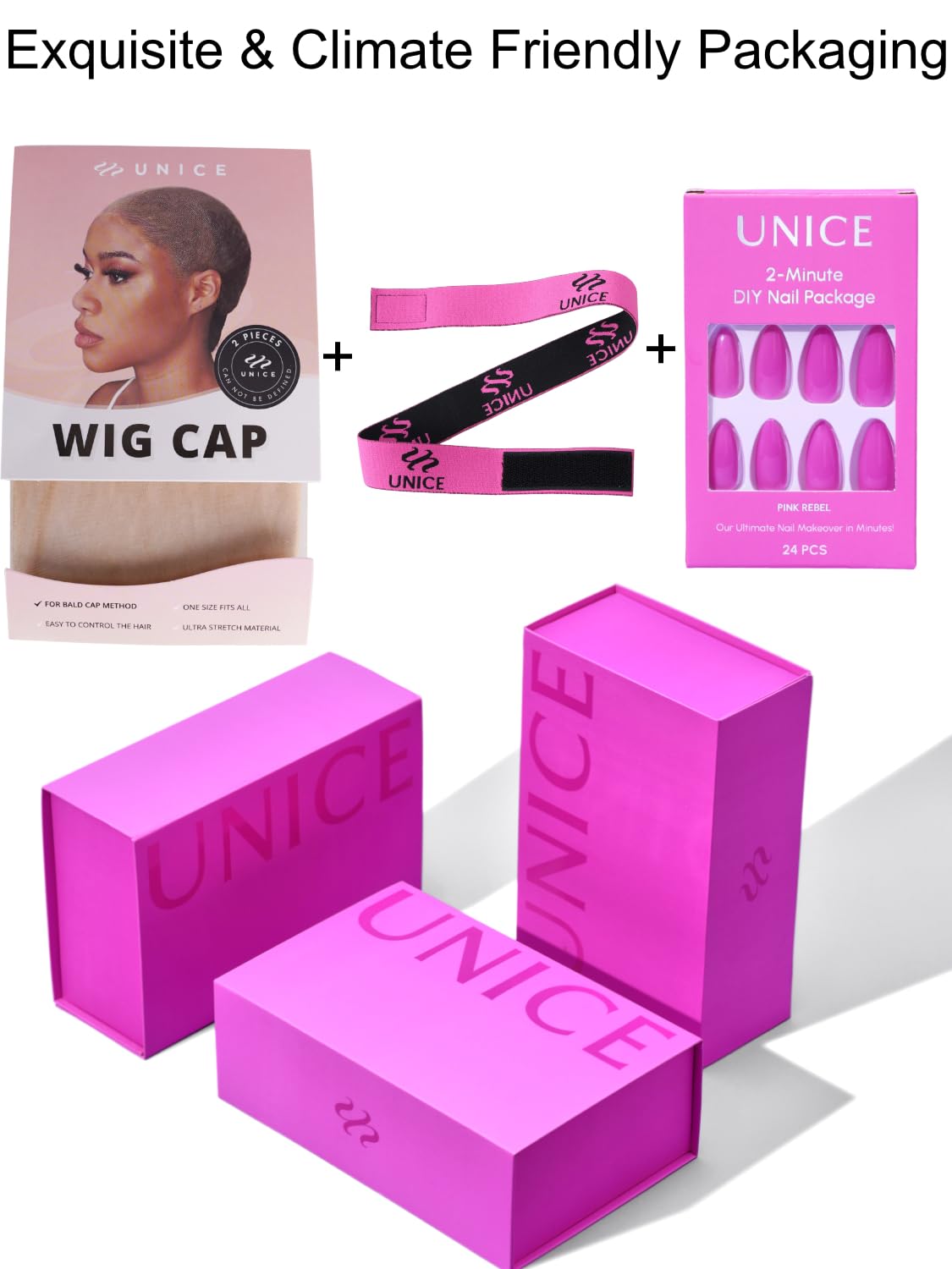 UNICE Bye Bye Knots Glueless Wig Body Wave 7x5 Pre Cut Lace Front Wigs Human Hair Bleached Knots Balayage Black Blonde Highlights Put on and Go Human Hair Wig Pre Plucked 150% Density 16 inch