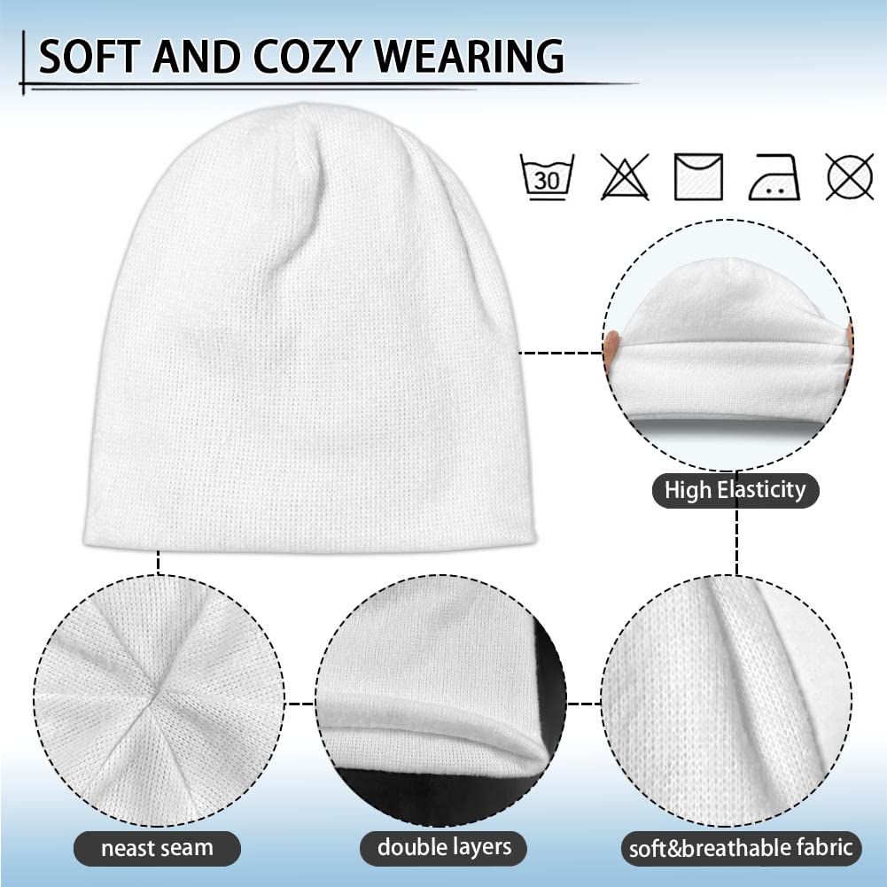 Ugly Christmas Exclusives Soft Stretch Knit Beanie Winter Hat for Women Men Xmas Tree Print