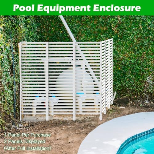 OUSHENG 47in H x 48in W Air Conditioner Fence Privacy Screen, Pool Equipment Enclosure Trash Garbage Can Hider Outdoor for AC Outside Units Garden Balcony Patio, White
