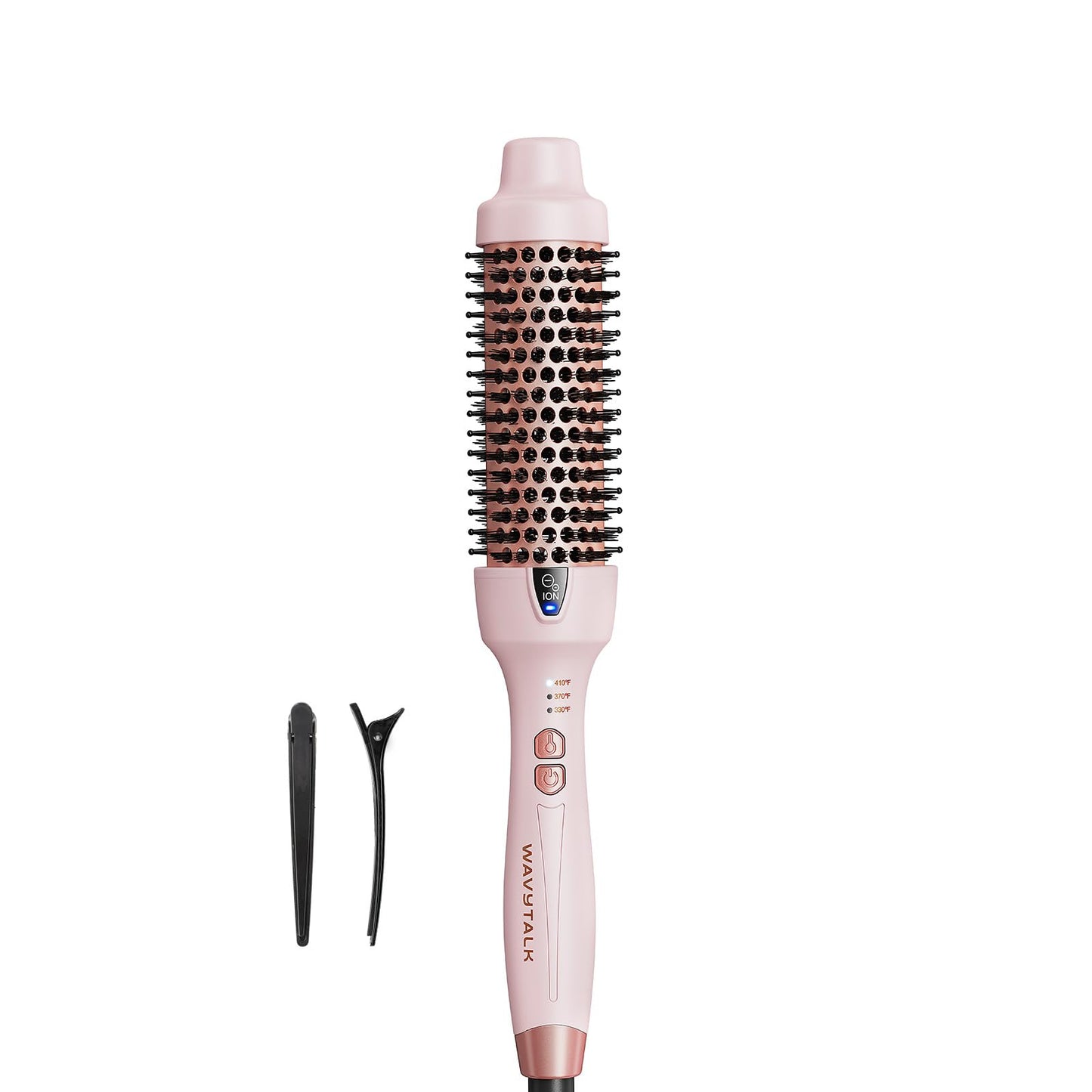 Wavytalk Updated Version Thermal Brush, 1.5 Inch Negative Ion Blowout Express Thermal Round Brush Creates Salon-Quality Blowouts, lonic Frizz Reduction Makes Hair Shinier & Smoother (Millennial Pink)