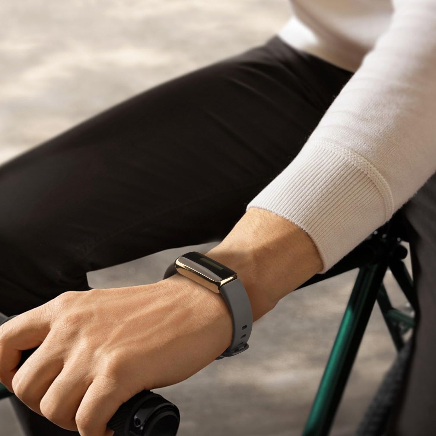 Tobfit 6 PACK Sport Bands Compatible with Fitbit Luxe Bands for Women Men, Soft Silicone Waterproof Straps Replacement Wristbands Compatible for Fitbit Luxe Watch Band, Small, Black/Winter Blue/Light