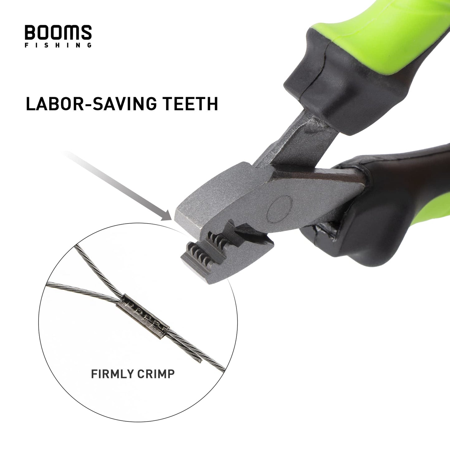 Booms Fishing CP2 Fishing Crimping Tool for Single-Barrel Sleeves, with 300pcs Sleeves, Green
