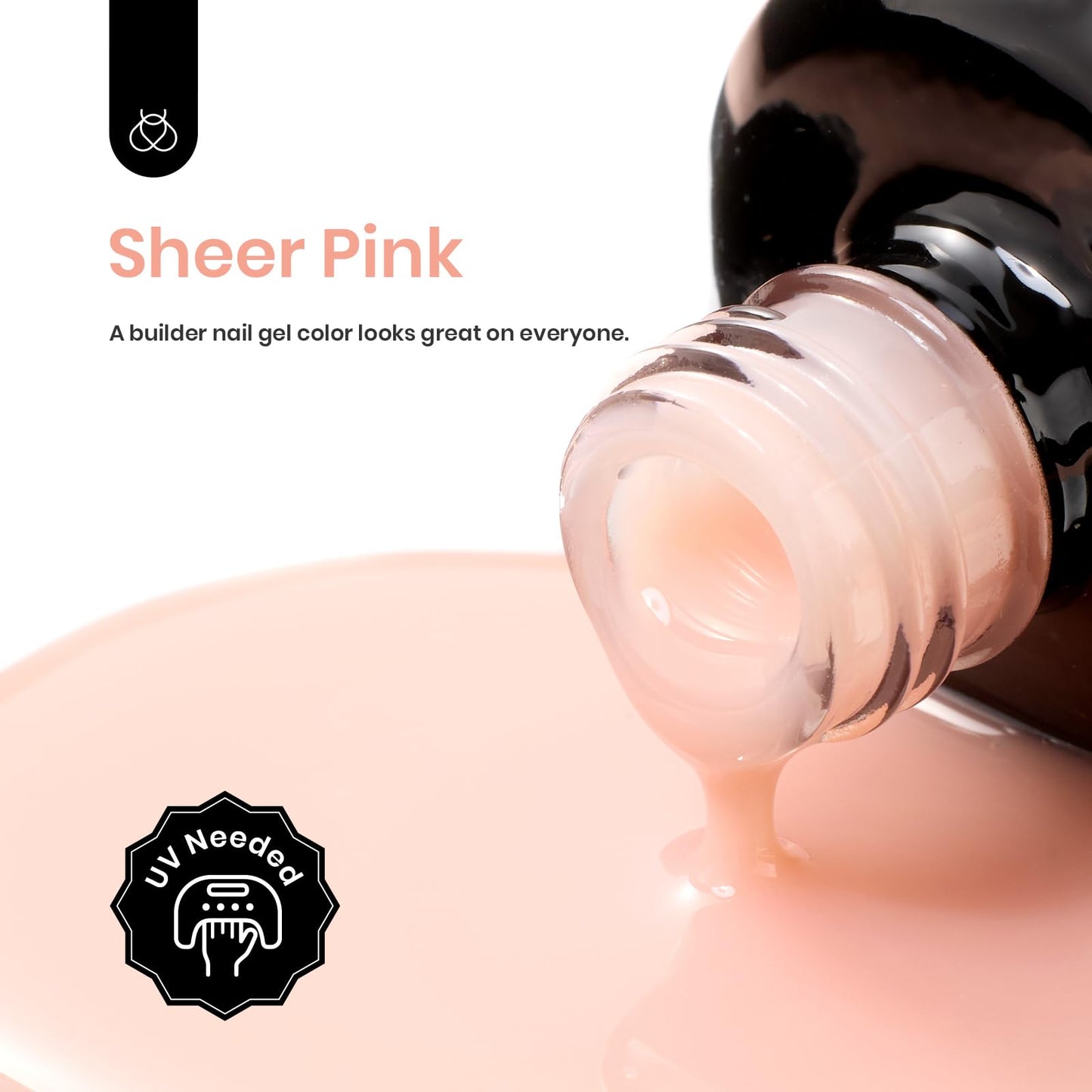 Beetles Builder Gel for Nails, 7 in 1 Nude Pink Builder Strengthener Gel Hard Gel Jelly Gel light pink French Tips Color Building Extension Gel Salon DIY Manicure Nail Art for Women