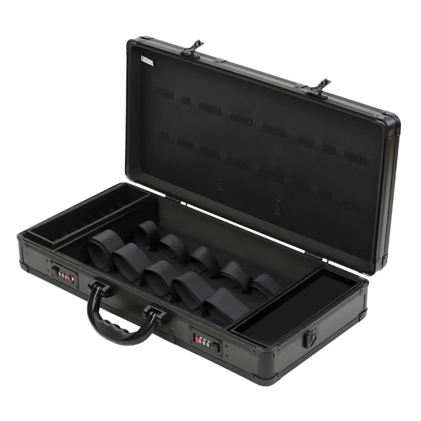 KONKENIE Carrying Case Scissors Storage with lock Portable Shears Clippers Trimmers Supplies Travel Barber Tool Organizer Box(All Black