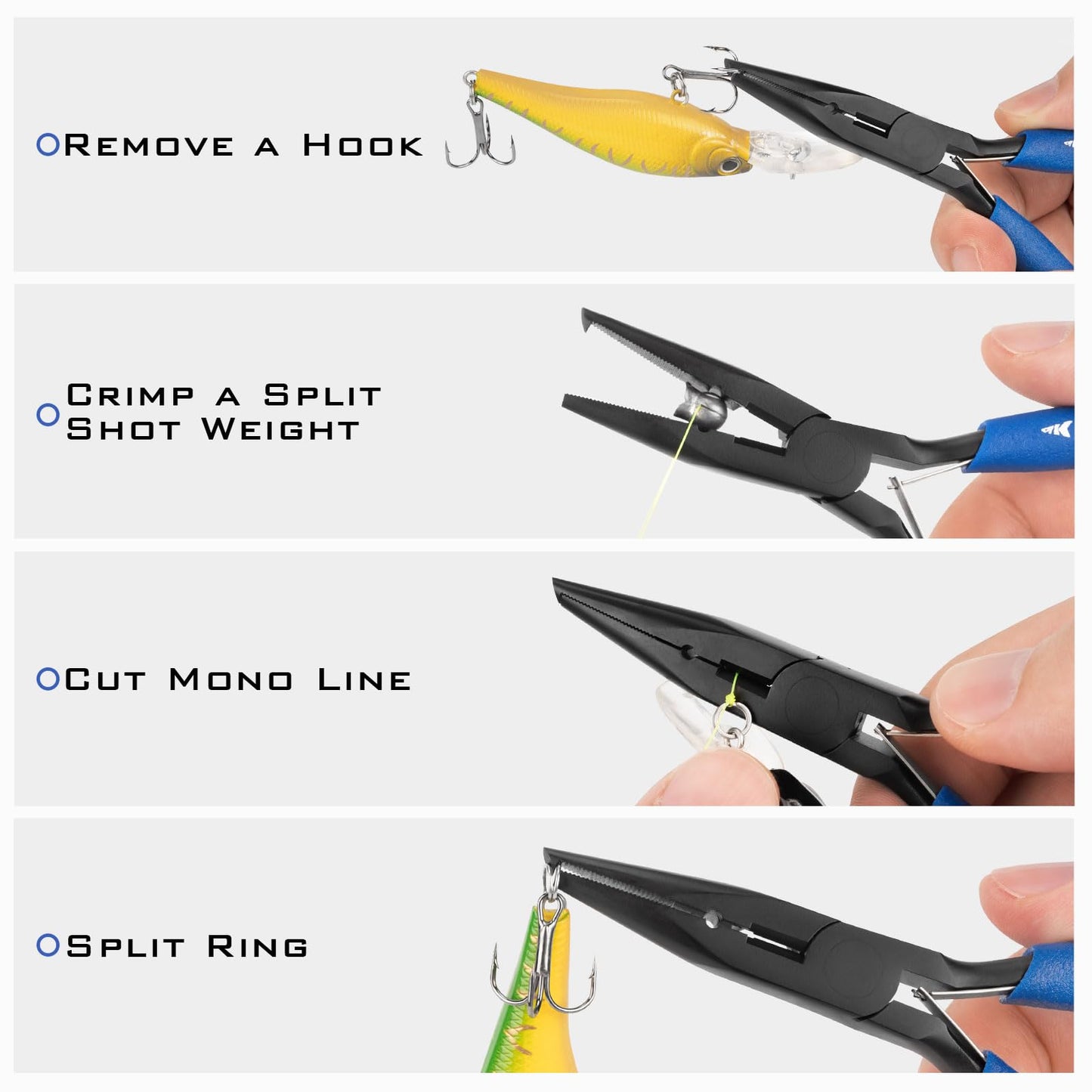 KastKing Intimidator Fishing Pliers, 5 inch Split Ring Nose