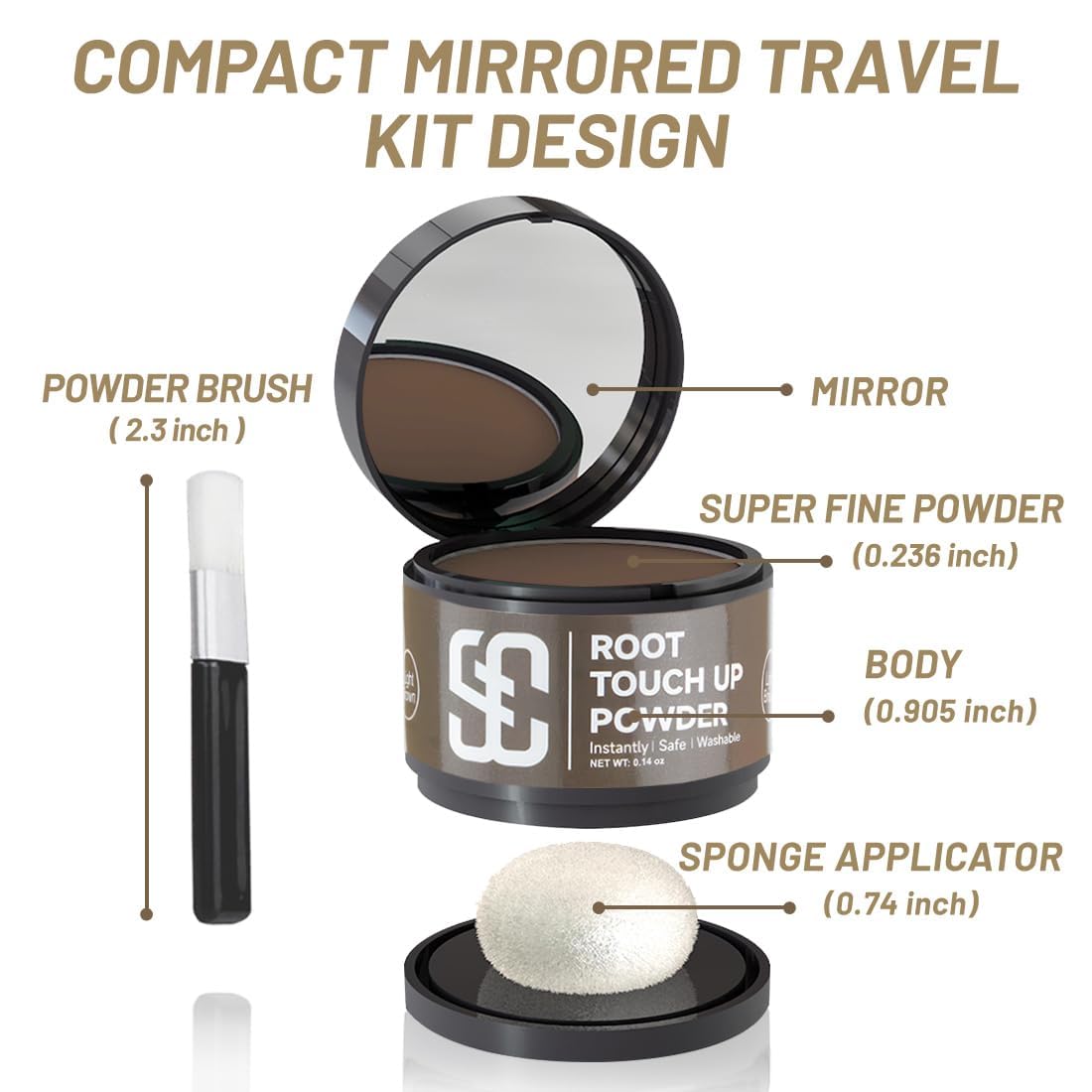 SOVONCARE Instantly Hairline Powder-Maycheer Conceals Gray Hair Loss Shadow Coverage Magic Color Root Touch Up for Women & Men Medium Brown