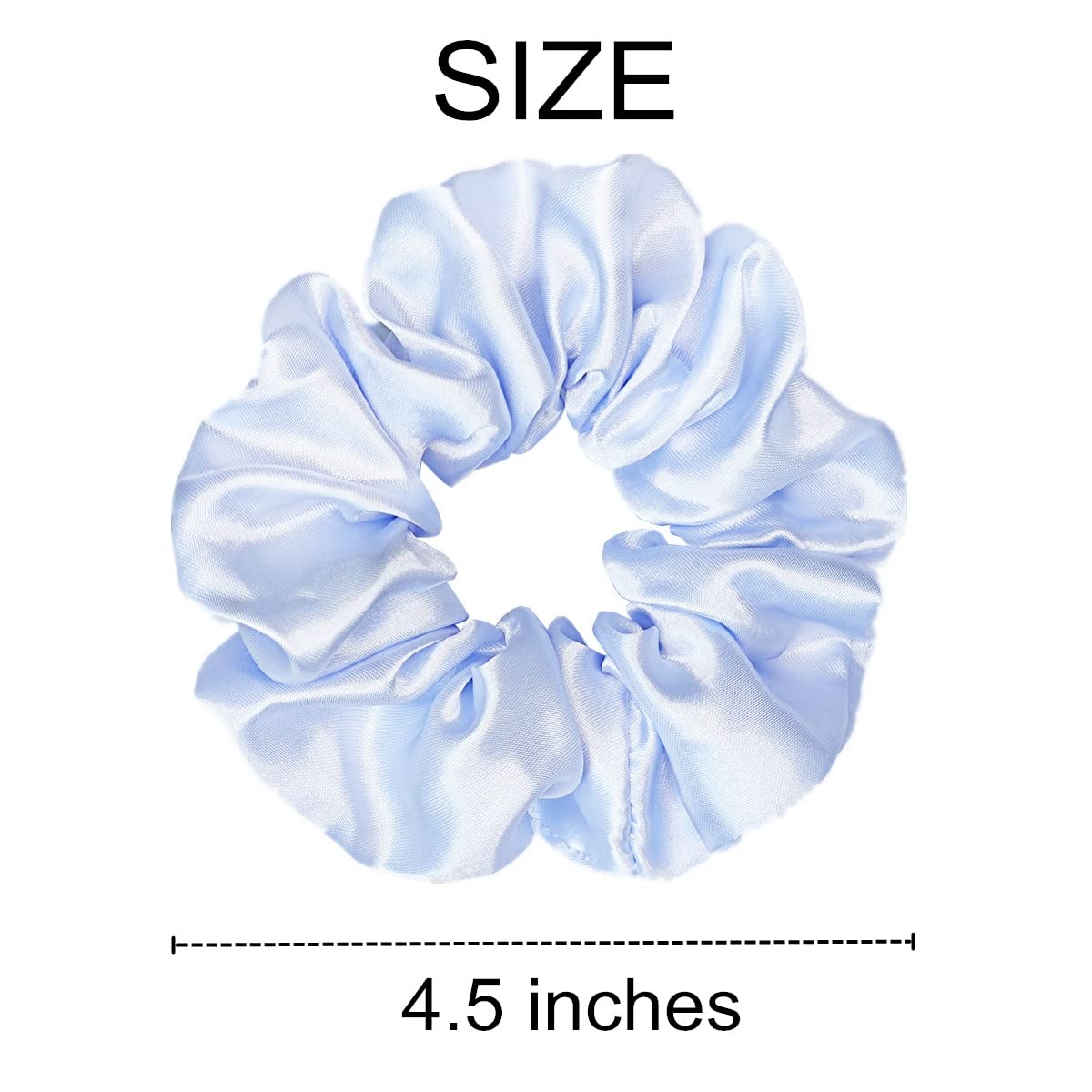 Sufermoe 12 Pcs Satin Silk Hair Scrunchies, Assorted Blue, 4.5 Inch Hair Ties for Women Girls