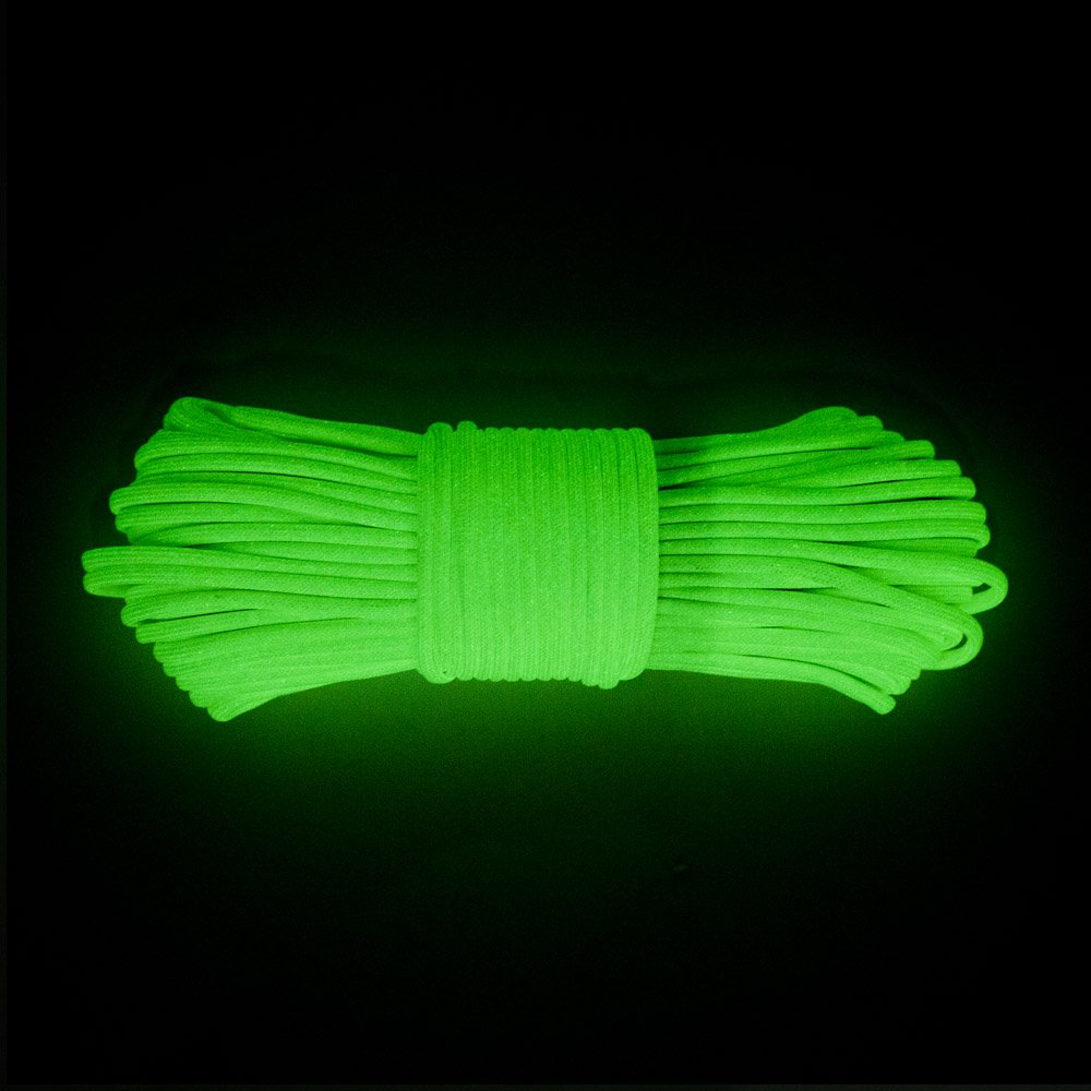 Glow in The Dark Zesty 550lb Paracord – 21 Strand Luminous Parachute Cord for Nighttime Outdoor Utility