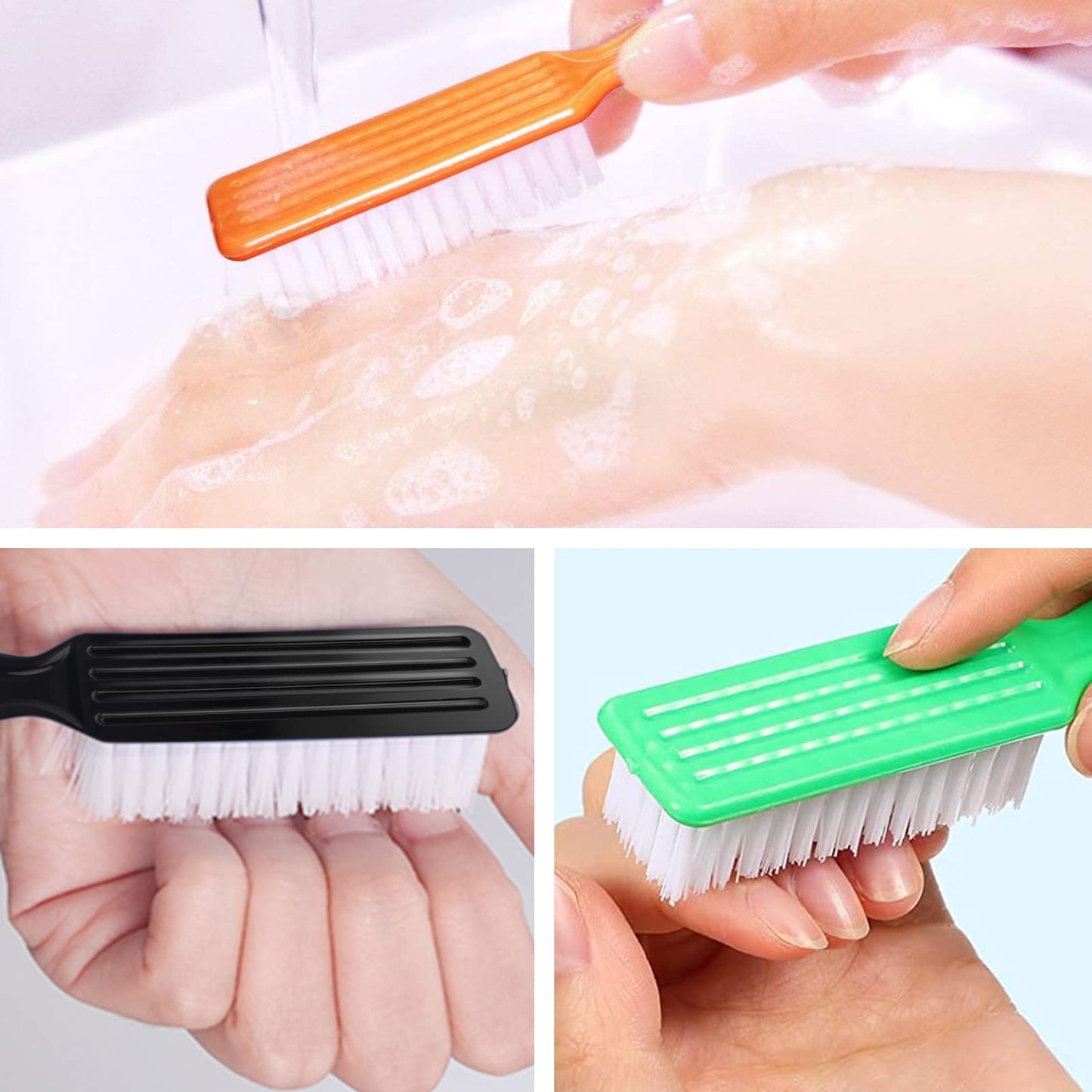 24 Pcs Handle Grip Nail Brush, NICEMOVIC Hand Fingernail Cleaner Brush Manicure Tools Scrub Cleaning Brushes Kit, Use for Toe and Nail Cleaning (Bright Colors)