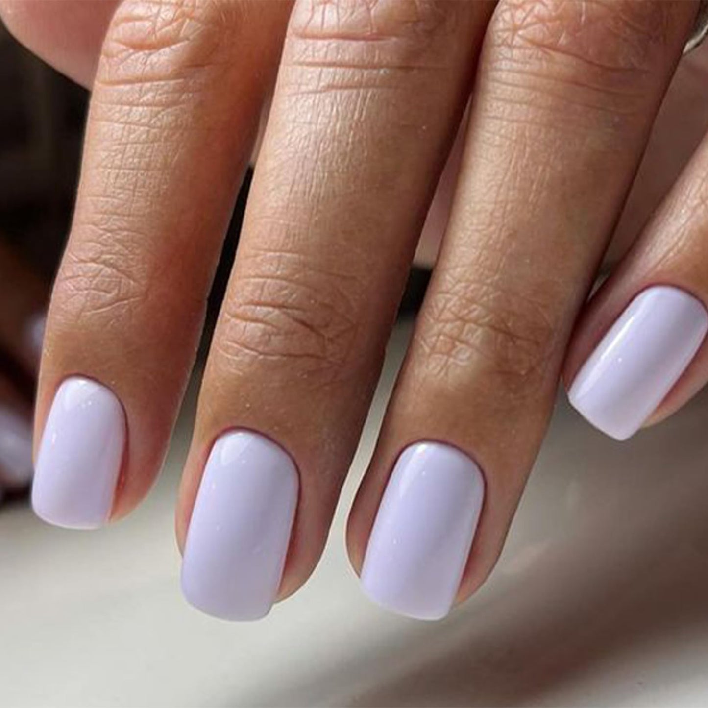 Modelones Purple Press on Nails, Spring Easter Short Square Fake Nails, Reusable Nail Kit with Nail Glue Adhesive Tabs Mini Nail File, Nails Press Ons 32Pcs 16 Sizes, Women Girl Gift