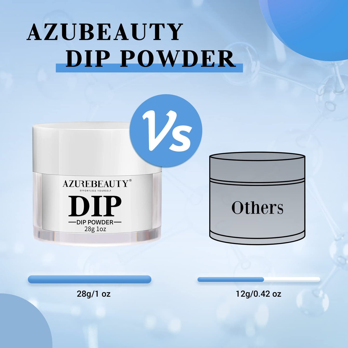 AZUREBEAUTY Clear Dip Powder for Nails, Essential Transparent Dipping Build Powder Crystal French Art Starter Manicure Beginner DIY Salon Home Gift, 1 Oz/28g