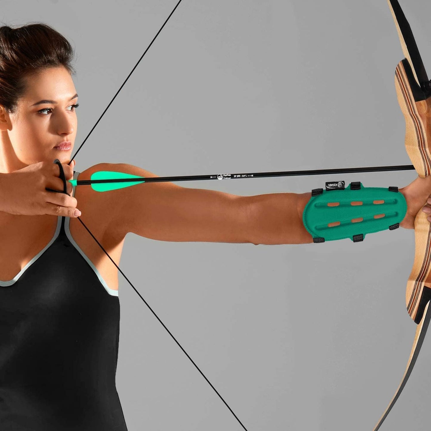 KESHES Archery Arm Guard - Adjustable Forearm Wrist Protector for Bow Hunting Accessories - 3" x 8" One Size Fits Youth & Adults, Right & Left Handed - Durable & Lightweight for Archery