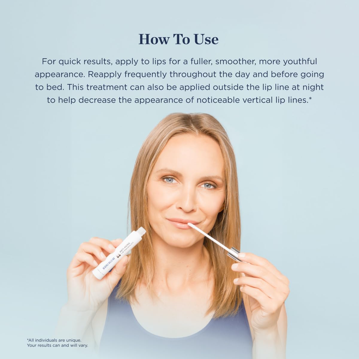 Beverly Hills MD Anti Aging Lip Enhancer- Plumping Formula for Fuller, Hydrated Lips - Visibly Volumize, Smooth Lips w/Collagen Supporting Agents- Hyaluronic Acid, Ceramides, Peptides- No Sting/Burn