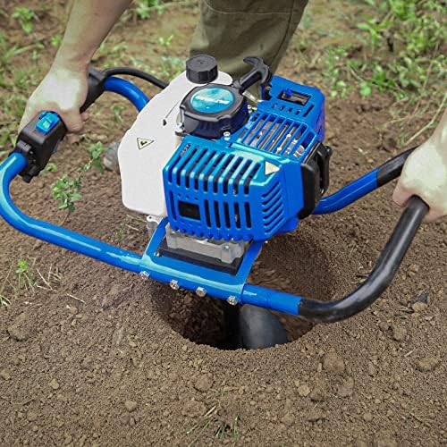 BILT HARD Post Hole Digger Gas Powered, 52cc 2.4 HP 2 Stroke Engine Earth Auger with 8" Drill Bit, EPA Compliant Post Hole Auger