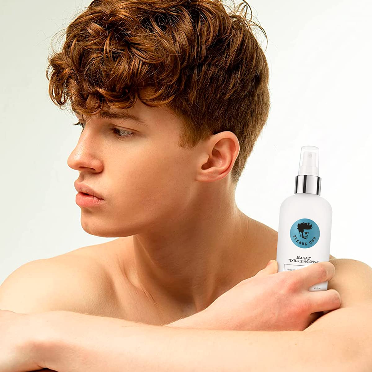 Avenue Man Sea Salt Spray for Men - Texturizing & Thickening Sea Salt Hair Spray for Men with Kelp and Brown Seaweed Extract - Paraben, Sulfate-Free - Add Volume and Texture Beach Hair Spray 6.76 Oz