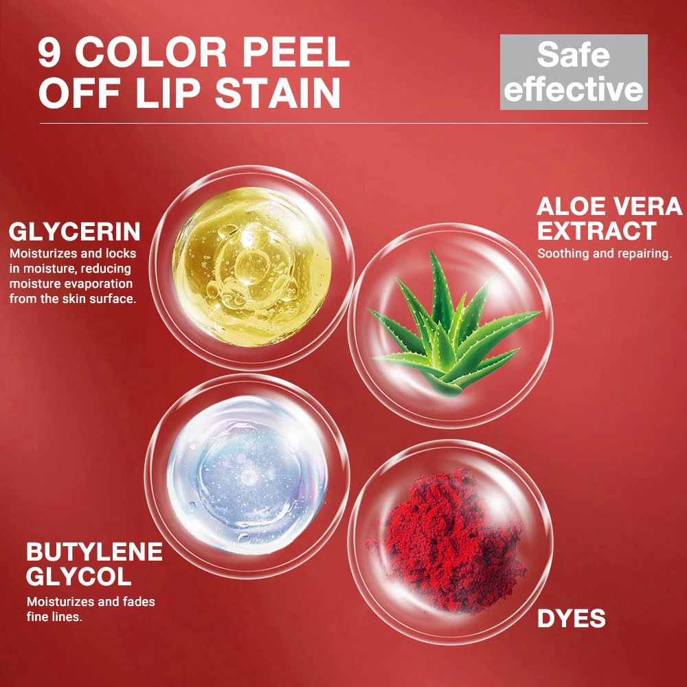 evpct Lip Tains Peel off, 3Pcs Peel off Lip Liner Tattoo Lip Stain Tint Gloss Makeup Set, Long Lasting Waterproof 24 Hours Matte Transfer-proof Color Stay Lipstick, Deep Green & Taupe & Brown