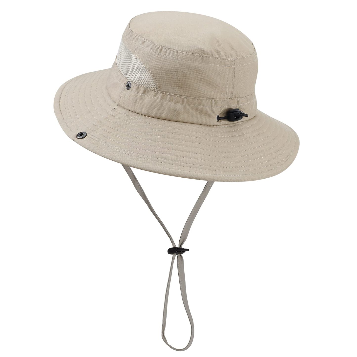 Century Star Outdoor Kids Sun Hat Boys Sun Hat Girls Beach Hat UPF 50+ Kids Bucket Hat Wide Brim Kids Fishing Safari Hat Beige 5-13T