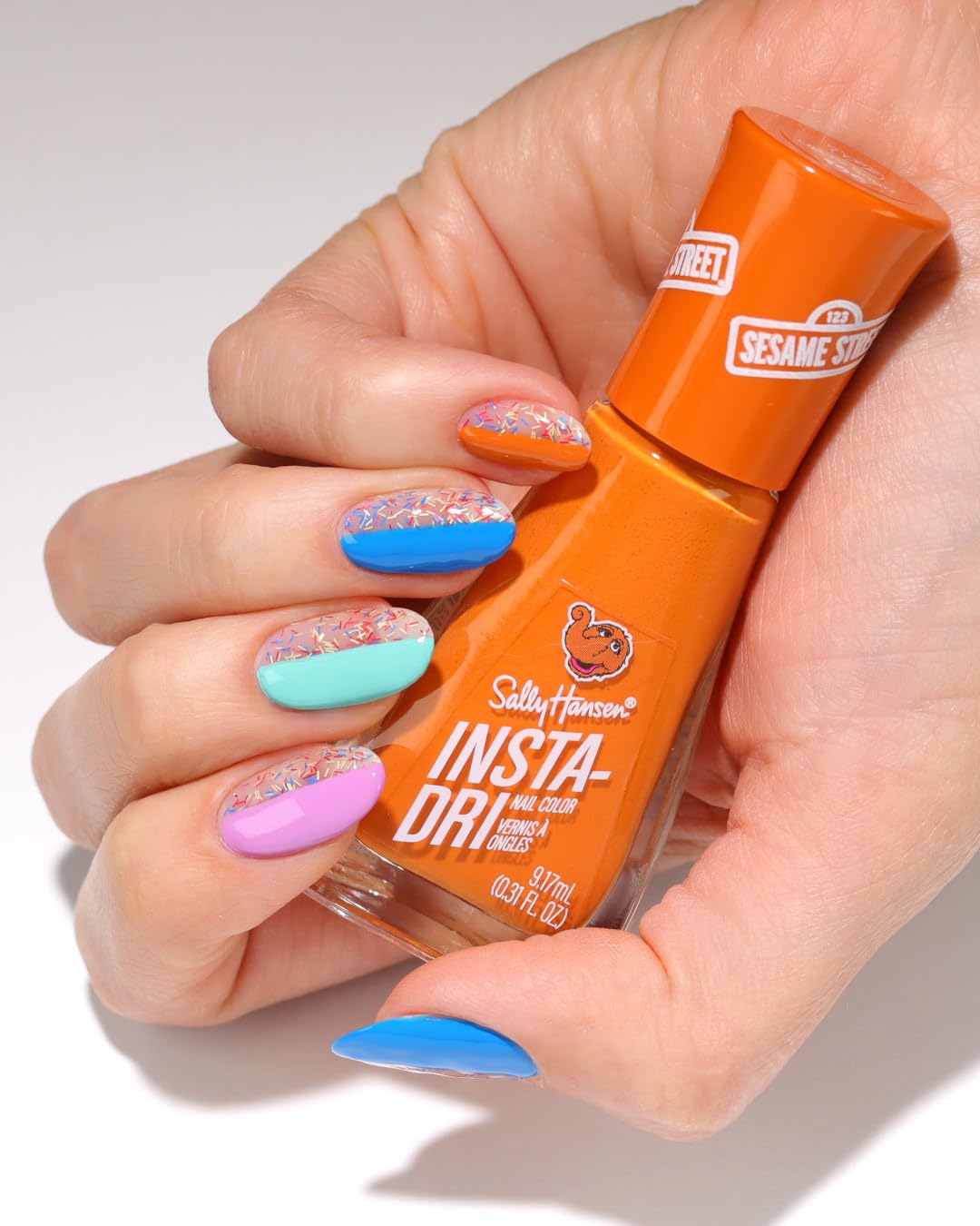 Sally Hansen Insta-Dri Sesame Street Nail Polish Collection - Elmo Loves Hue & C is for Color Duo - 0.31 fl oz.