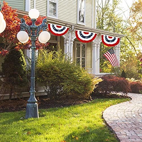 EBaokuup 8 Pcs USA Patriotic Pleated Fan Flags-3 x1.5 Ft American US Flag Bunting Banner Patriotic Bunting Flag Stars and Stripes Flag Bunting for Memorial Day The 4th of July and Labour Day