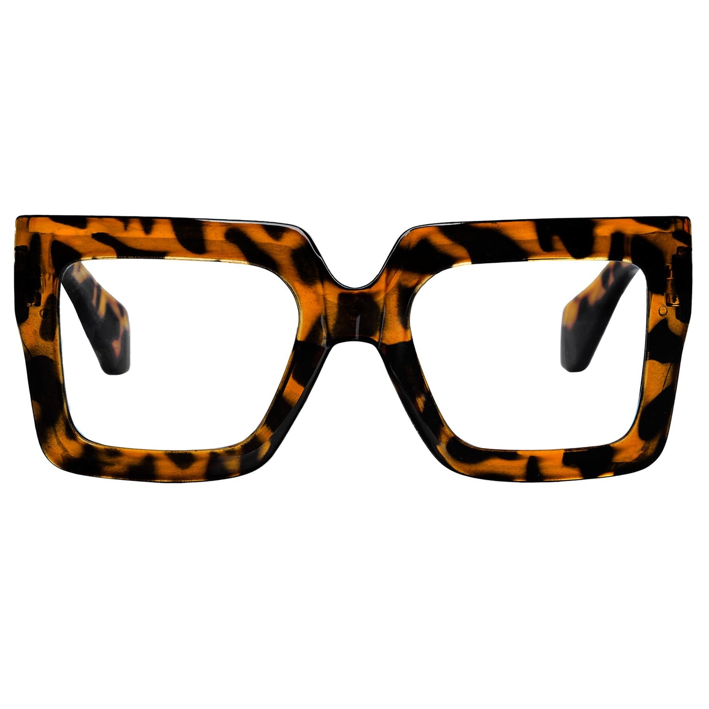 hoyuwak Oversized Square Blue Light Glasses Big Frame Computer Eyewear Thick Fashion Clear Glasses for Women Fashion