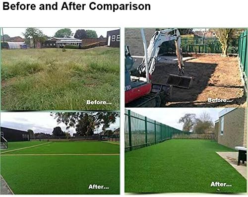 Petgrow Deluxe Realistic Artificial Grass Turf 3.3FTX5FT, 70 oz Face Weight /Drainage Holes / Rubber Backing, Indoor Outdoor Pet Faux Synthetic Grass Astro Rug Carpet for Garden Backyard Patio Balcony