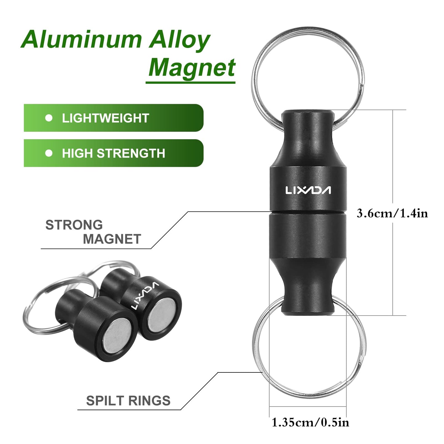 LIXADA Magnetic Net Release Holder Fly Fishing Net Retractor Fishing Net Keeper Magnet Clip Landing Net Connector for Fishing Hooks, Lures, Flies, Trout Line